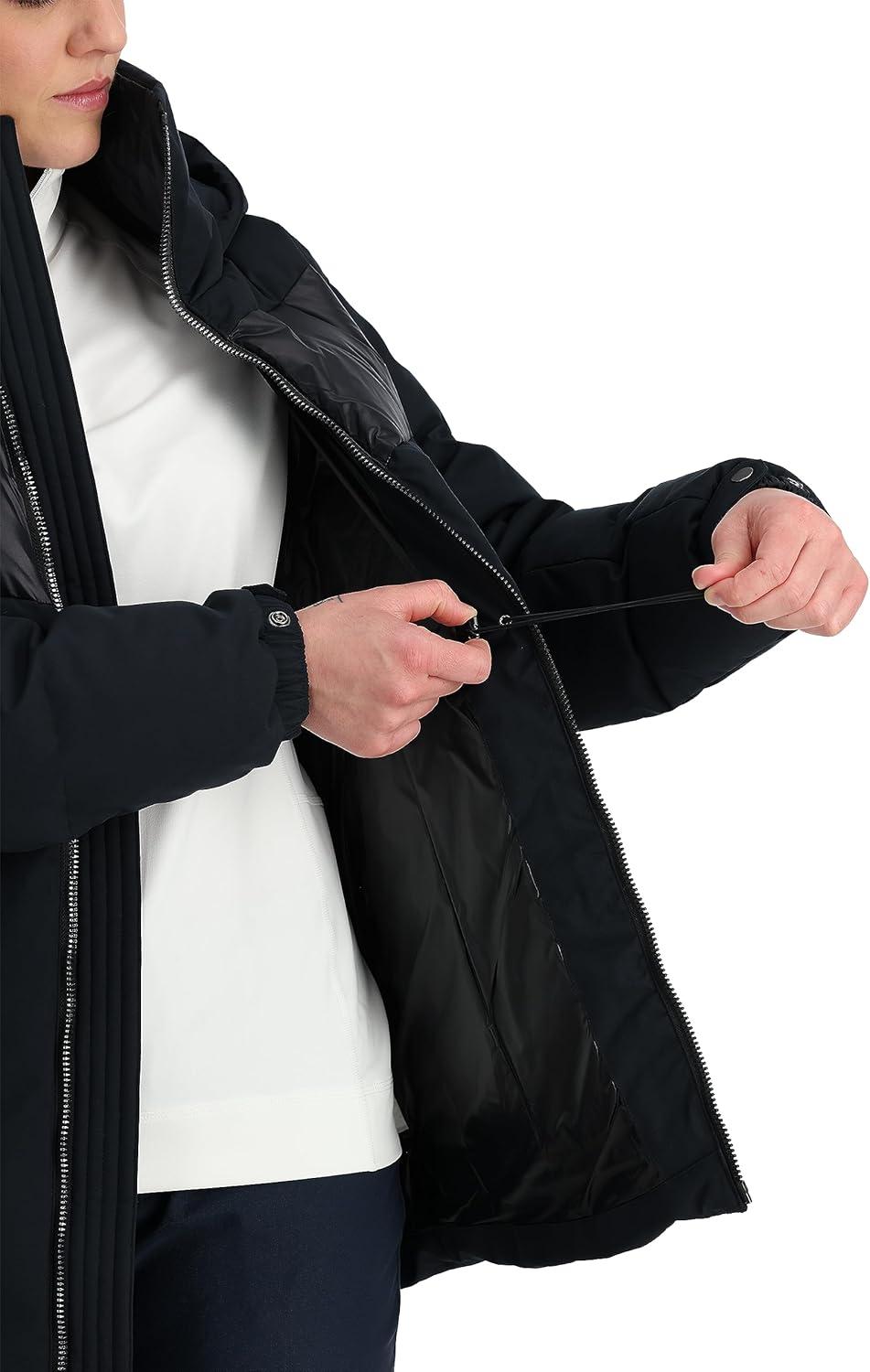 imageSpyder Womens Eastwood Long Down Hooded JacketBlack