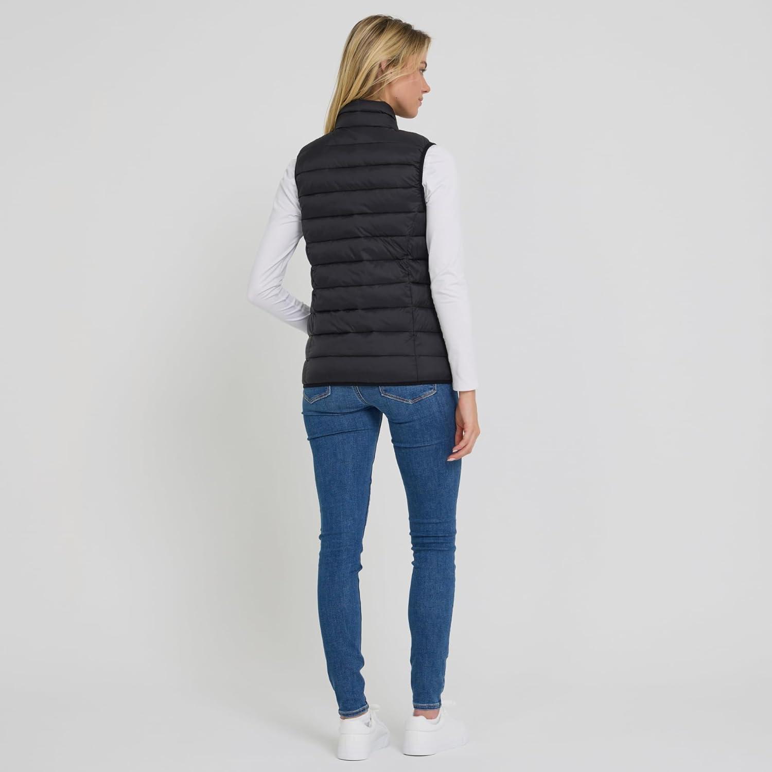imageSpyder Womens Puffer Vest Lightweight Sleeveless Puffer Vest Women Cozy Fall Fashion Warm Quilted Jackets for WomenBlack