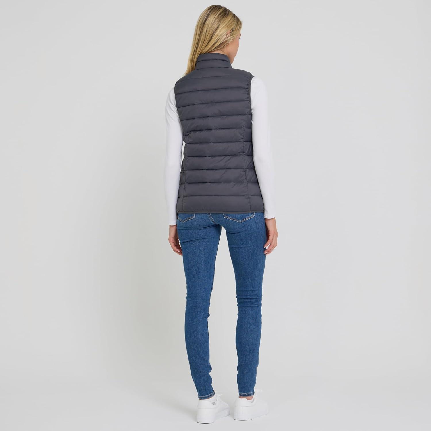imageSpyder Womens Puffer Vest Lightweight Sleeveless Puffer Vest Women Cozy Fall Fashion Warm Quilted Jackets for WomenCharcoal