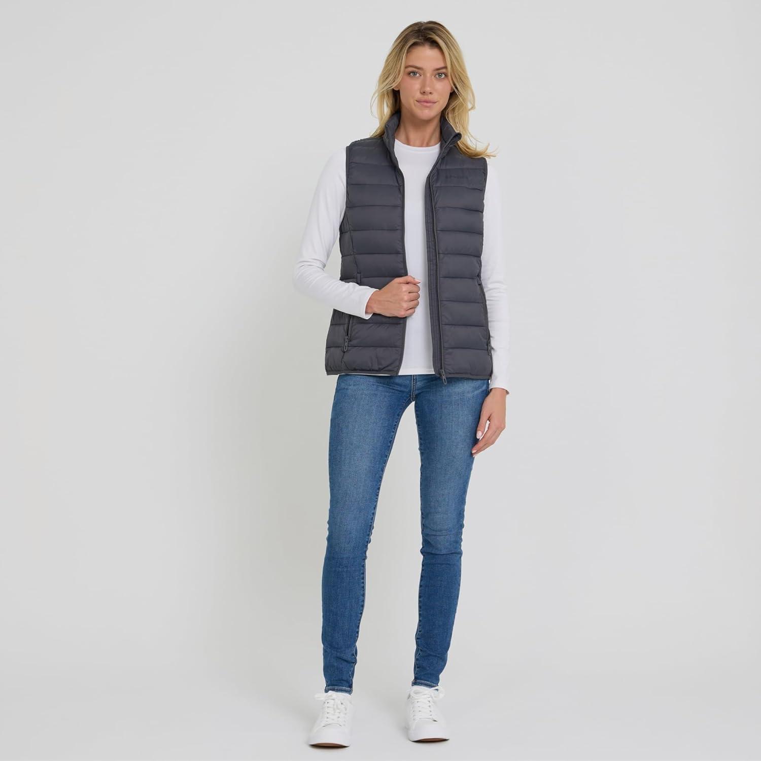 imageSpyder Womens Puffer Vest Lightweight Sleeveless Puffer Vest Women Cozy Fall Fashion Warm Quilted Jackets for WomenCharcoal