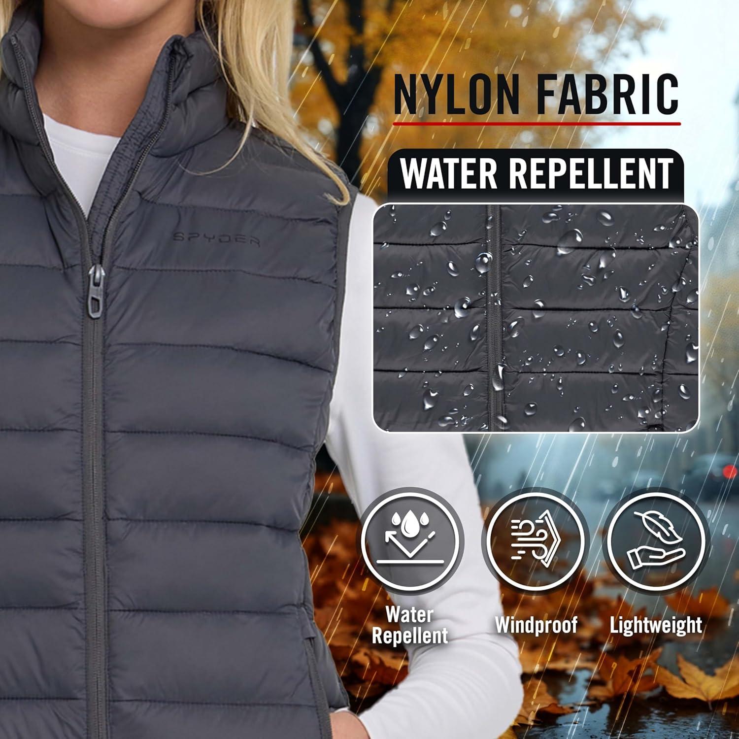imageSpyder Womens Puffer Vest Lightweight Sleeveless Puffer Vest Women Cozy Fall Fashion Warm Quilted Jackets for WomenCharcoal