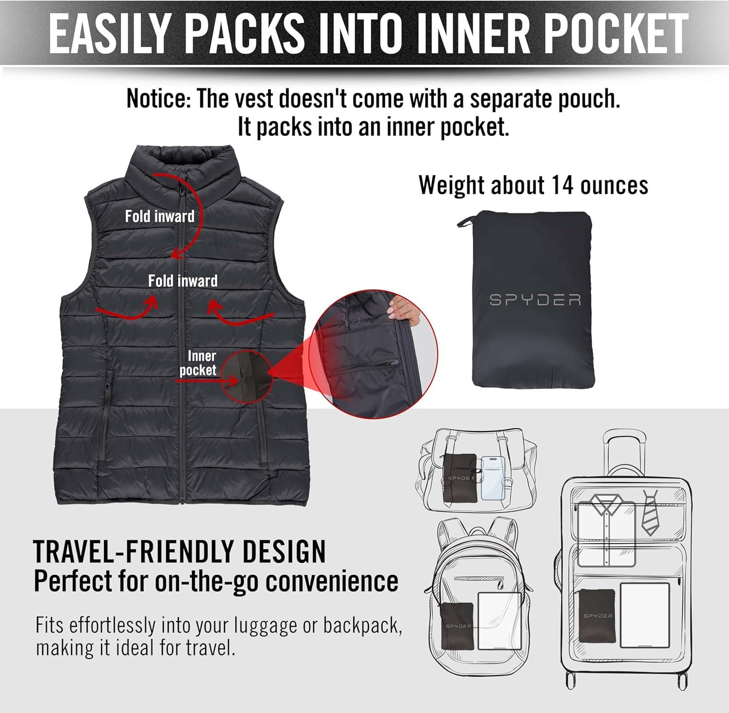 imageSpyder Womens Puffer Vest Lightweight Sleeveless Puffer Vest Women Cozy Fall Fashion Warm Quilted Jackets for WomenCharcoal