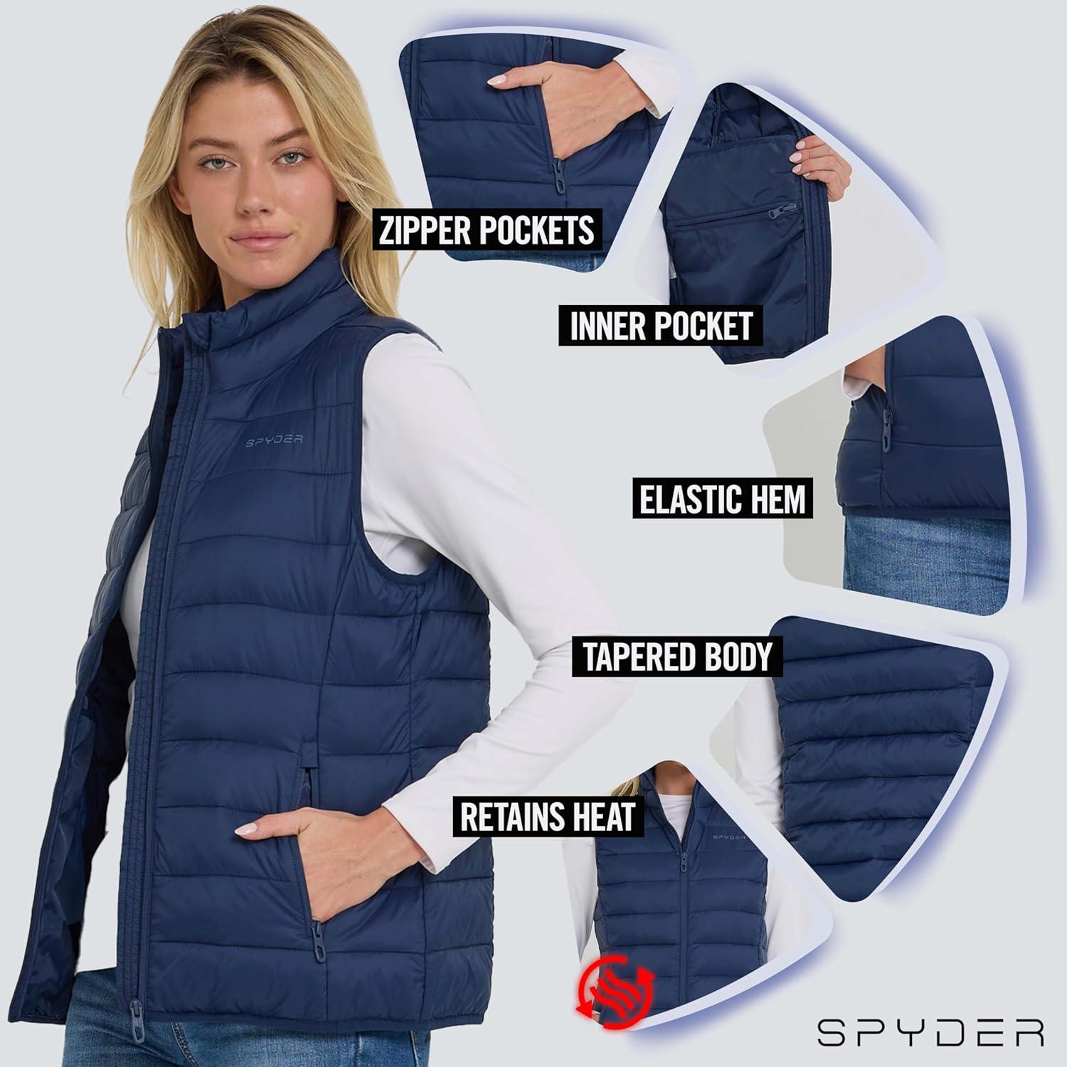 imageSpyder Womens Puffer Vest Lightweight Sleeveless Puffer Vest Women Cozy Fall Fashion Warm Quilted Jackets for WomenNavy
