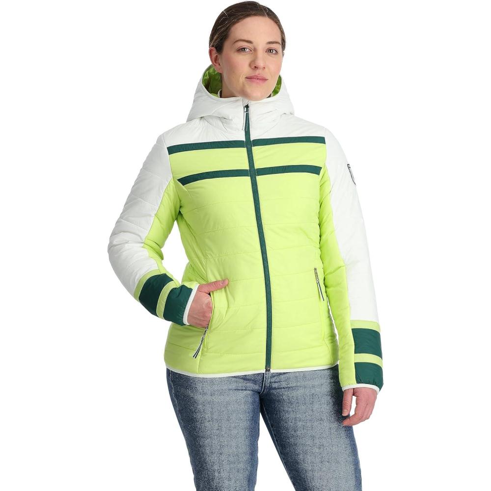 imageSpyder Womens Ethos Hooded Puffy Ski JacketLime Ice
