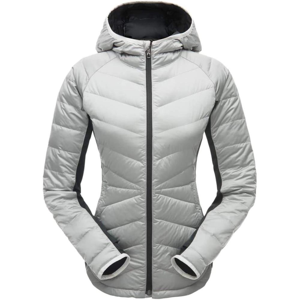 imageSpyder Womens Solitude Hoody Down JacketWhiteBlack