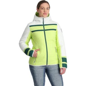 Spyder Women’s Ethos Hooded Puffy Ski Jacket(Lime Ice)