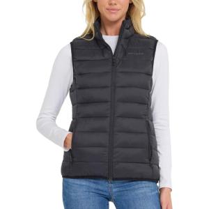 Spyder Womens Puffer Vest – Lightweight Sleeveless Puffer Vest Women – Cozy Fall Fashion Warm Quilted Jackets for Women(Black)