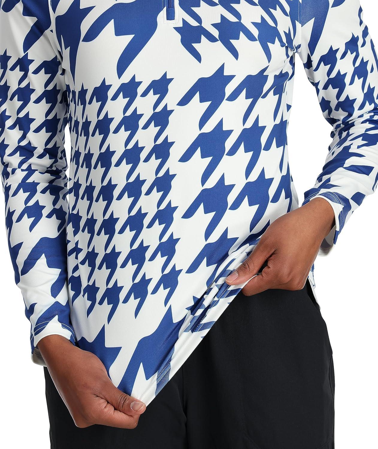 imageSpyder Womens Houndstooth Half Zip TNeckEblelctrblu