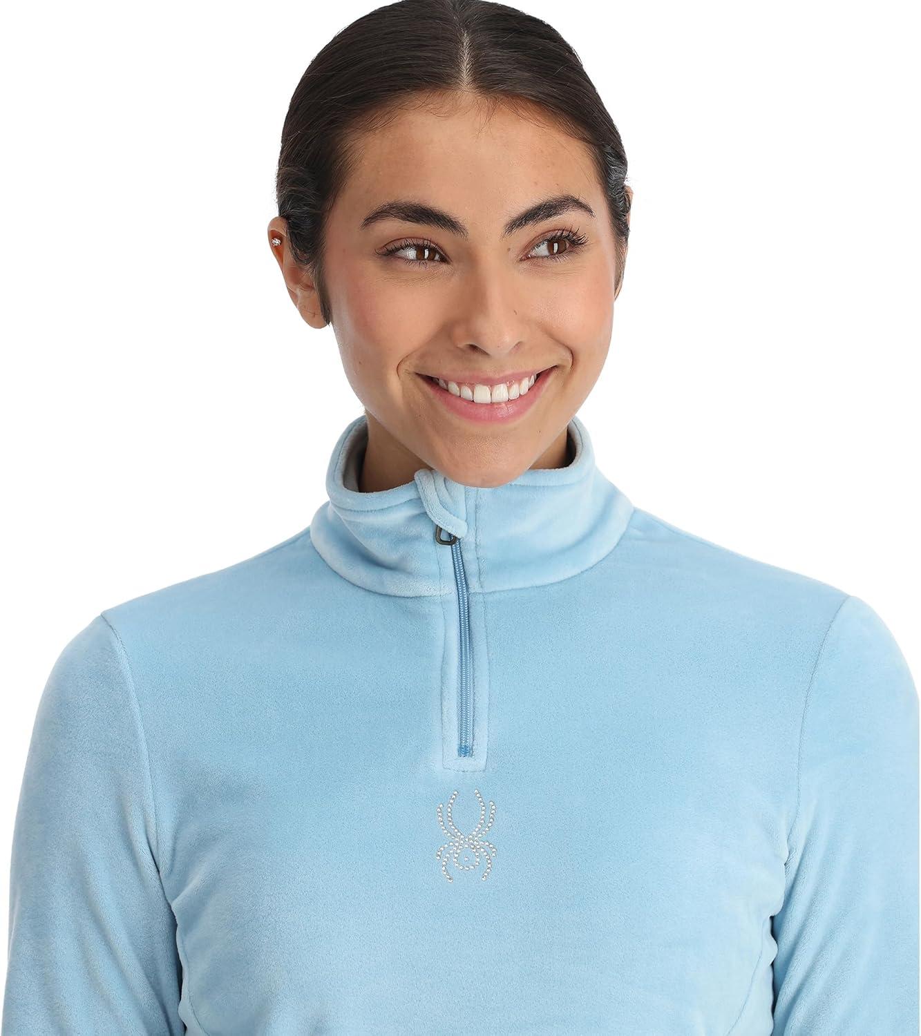 imageSpyder Womens Shimmer Bug Half Zip TNeck Ski Base LayerBlue Drift