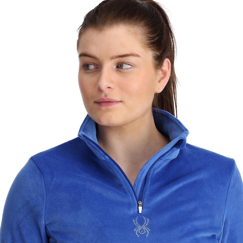 imageSpyder Womens Shimmer Bug Half Zip TNeck Ski Base LayerElectric Blue