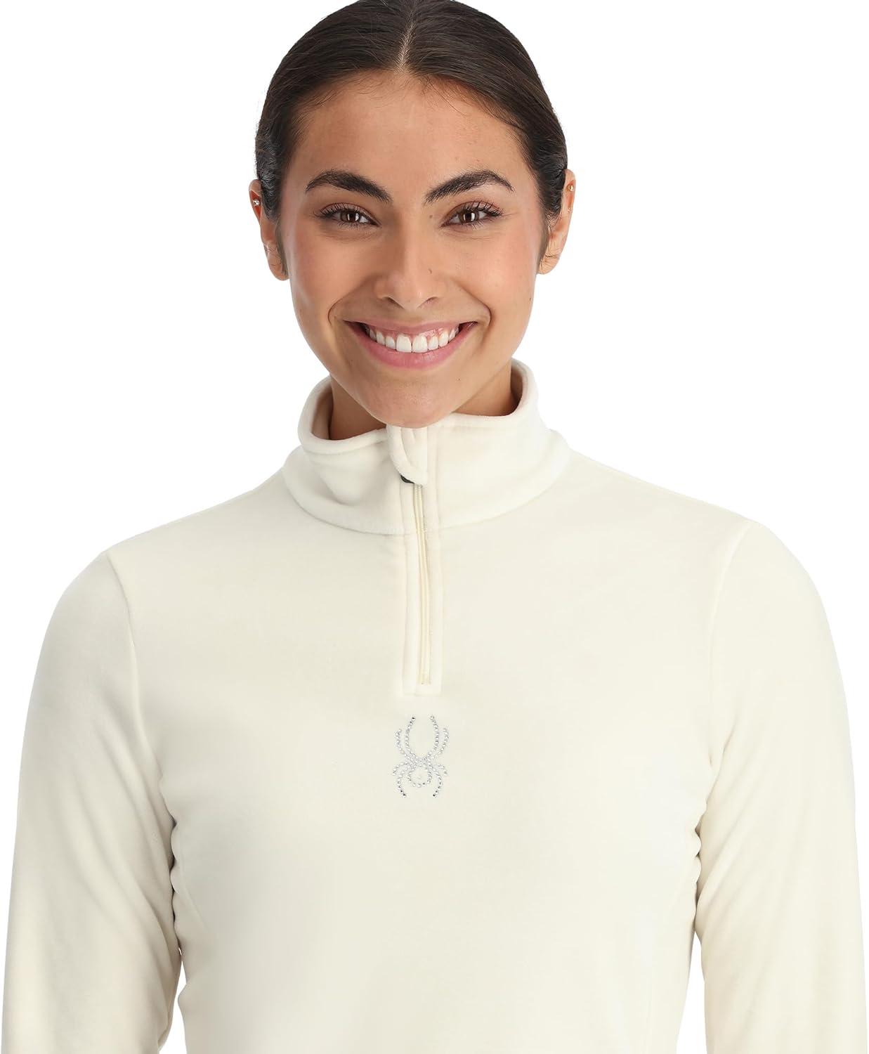imageSpyder Womens Shimmer Bug Half Zip TNeck Ski Base LayerVanilla Latte
