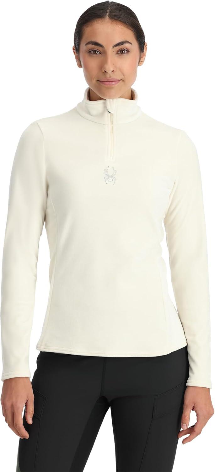 imageSpyder Womens Shimmer Bug Half Zip TNeck Ski Base LayerVanilla Latte