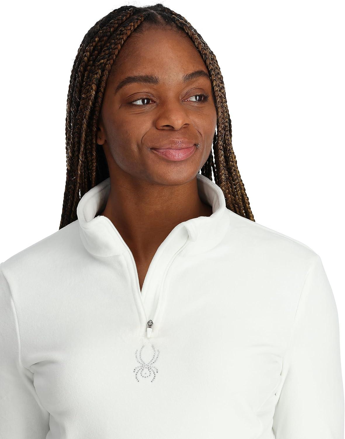 imageSpyder Womens Shimmer Bug Half Zip TNeck Ski Base LayerWhite