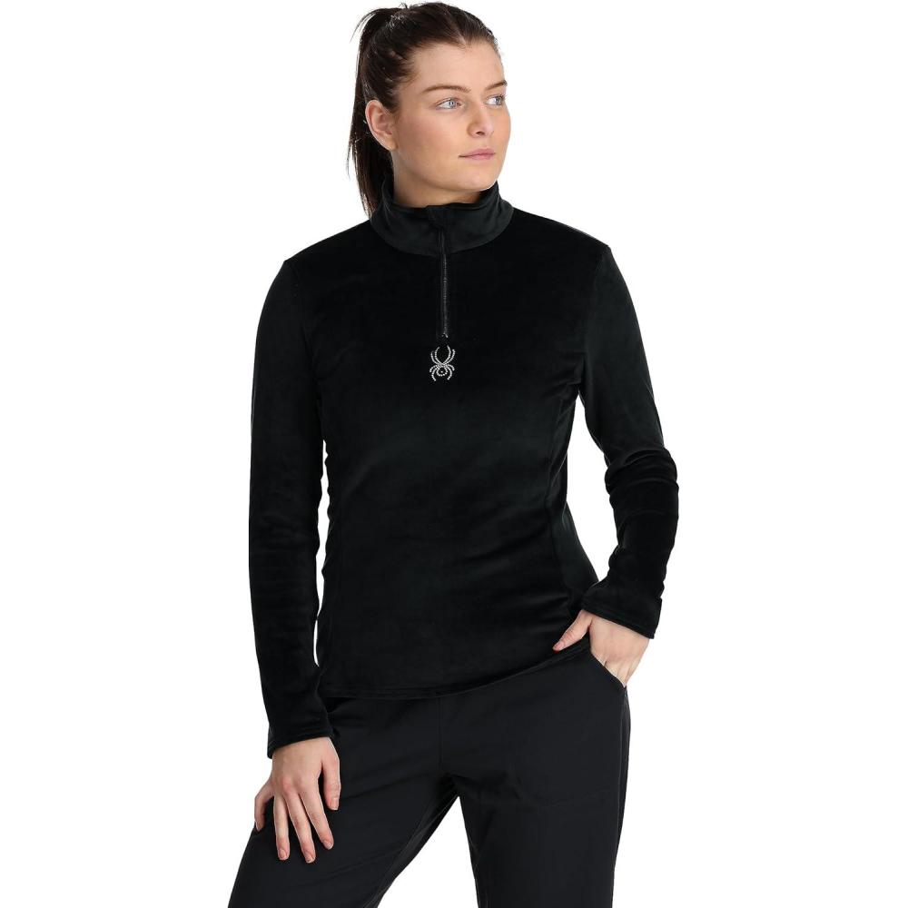 imageSpyder Womens Shimmer Bug Half Zip TNeck Ski Base LayerBlack