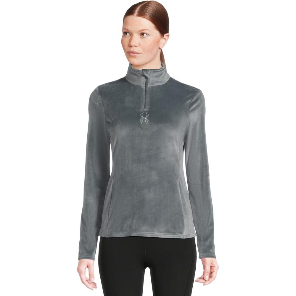imageSpyder Womens Shimmer Bug Half Zip TNeck Ski Base LayerSlate Blue