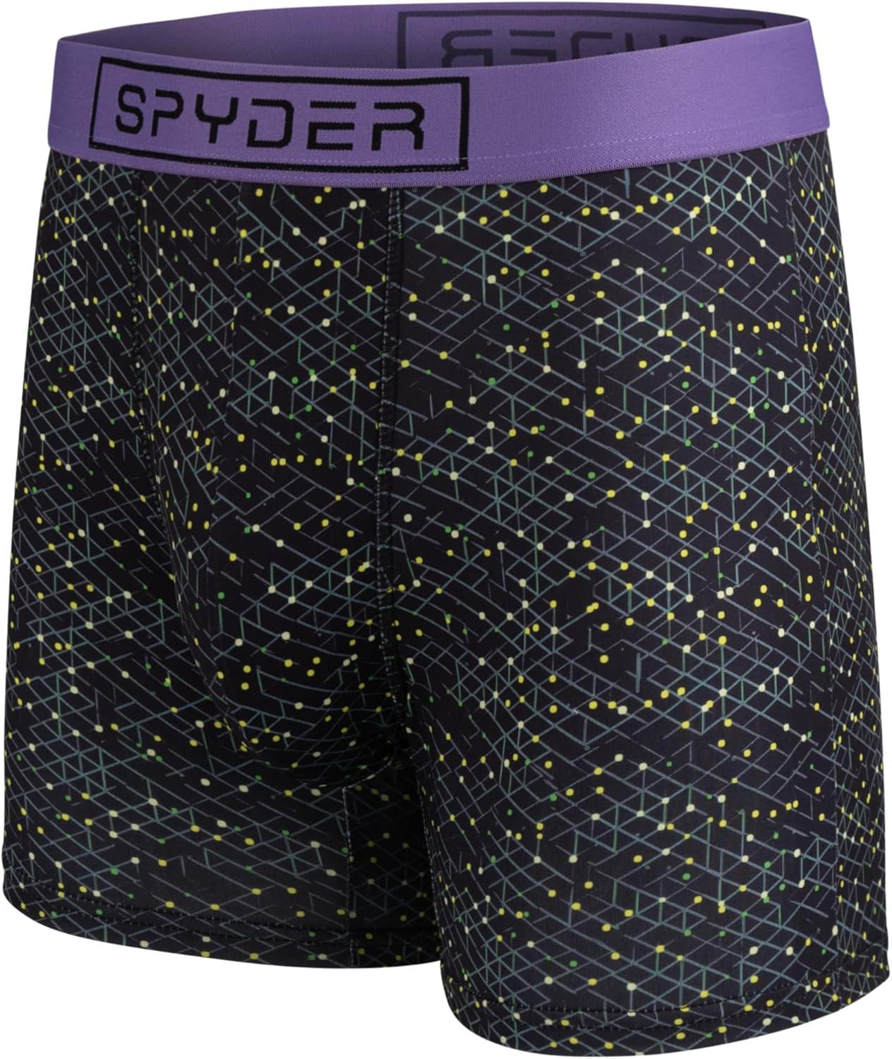 imageSpyder Mens Boxer Briefs 4 Pack Poly Spandex Performance Boxer Briefs UnderwearBlackBlackTealNavy