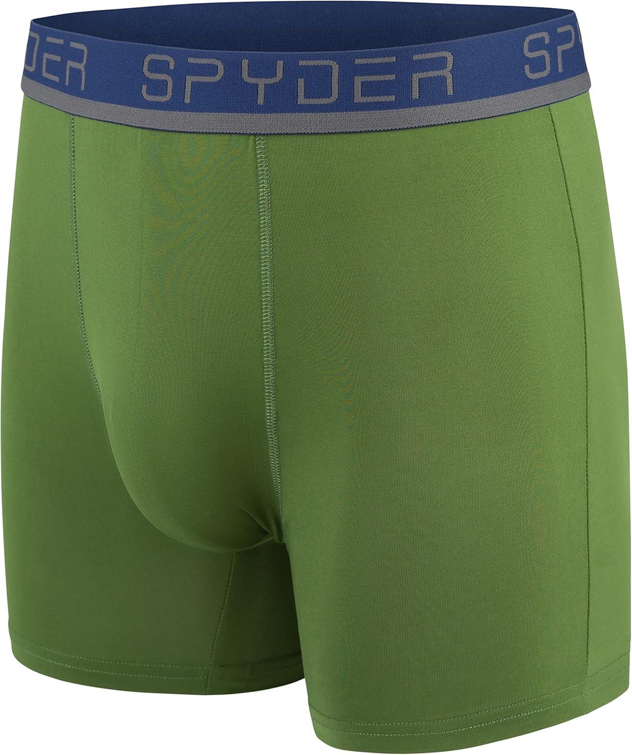 imageSpyder Mens Boxer Briefs 4 Pack Poly Spandex Performance Boxer Briefs UnderwearGreyBlueBlackGreen