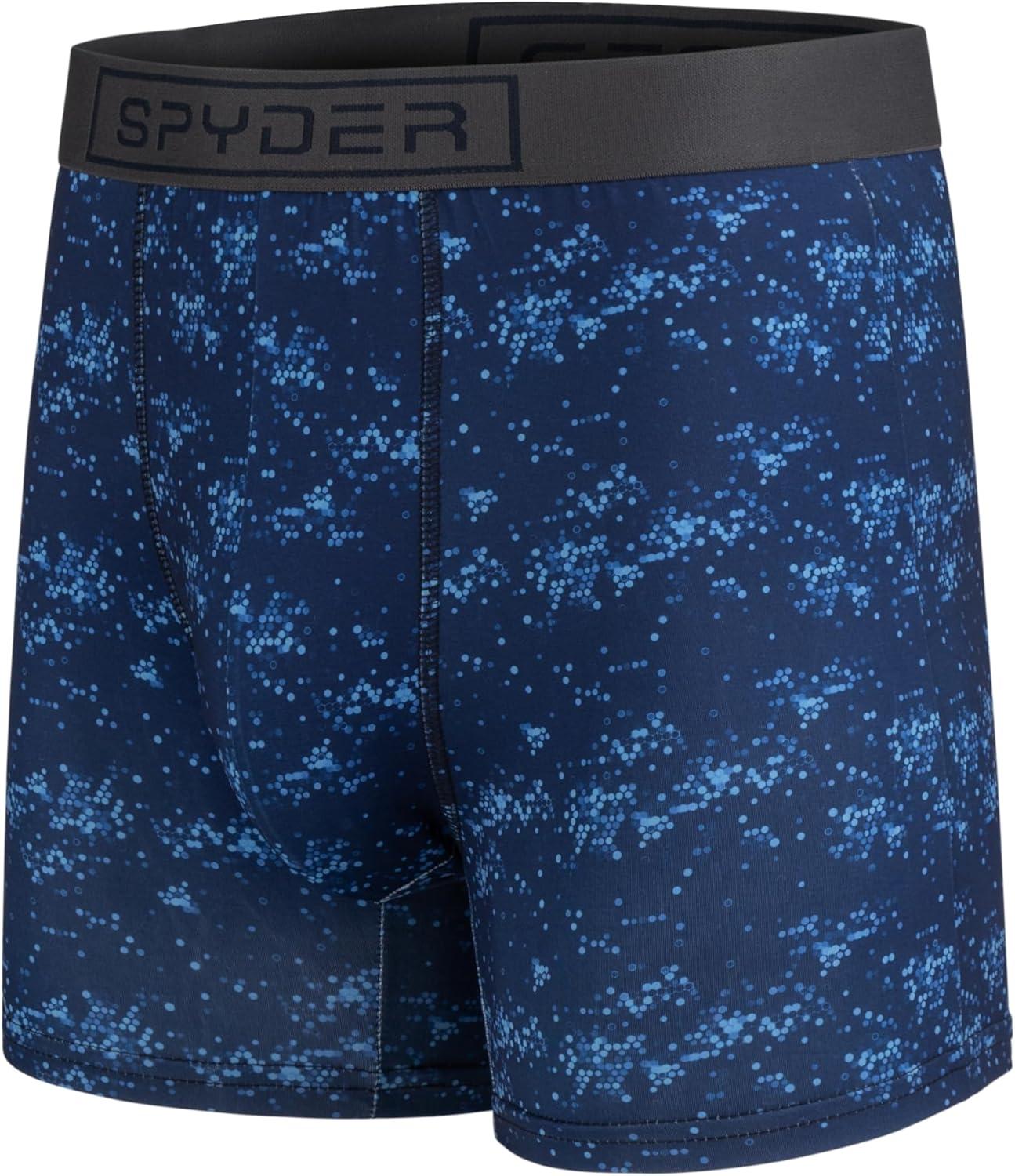 imageSpyder Mens Boxer Briefs 4 Pack Poly Spandex Performance Boxer Briefs UnderwearNavyNavyCharcoalGrey