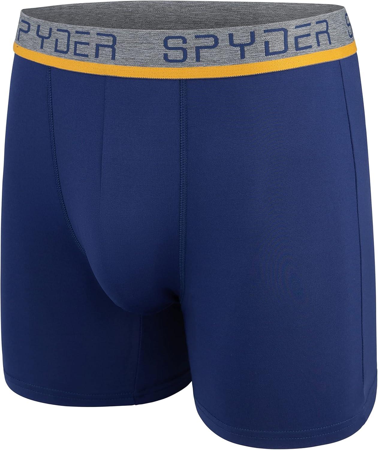 imageSpyder Mens Boxer Briefs 4 Pack Poly Spandex Performance Boxer Briefs UnderwearPurpleBluePurpleGrey