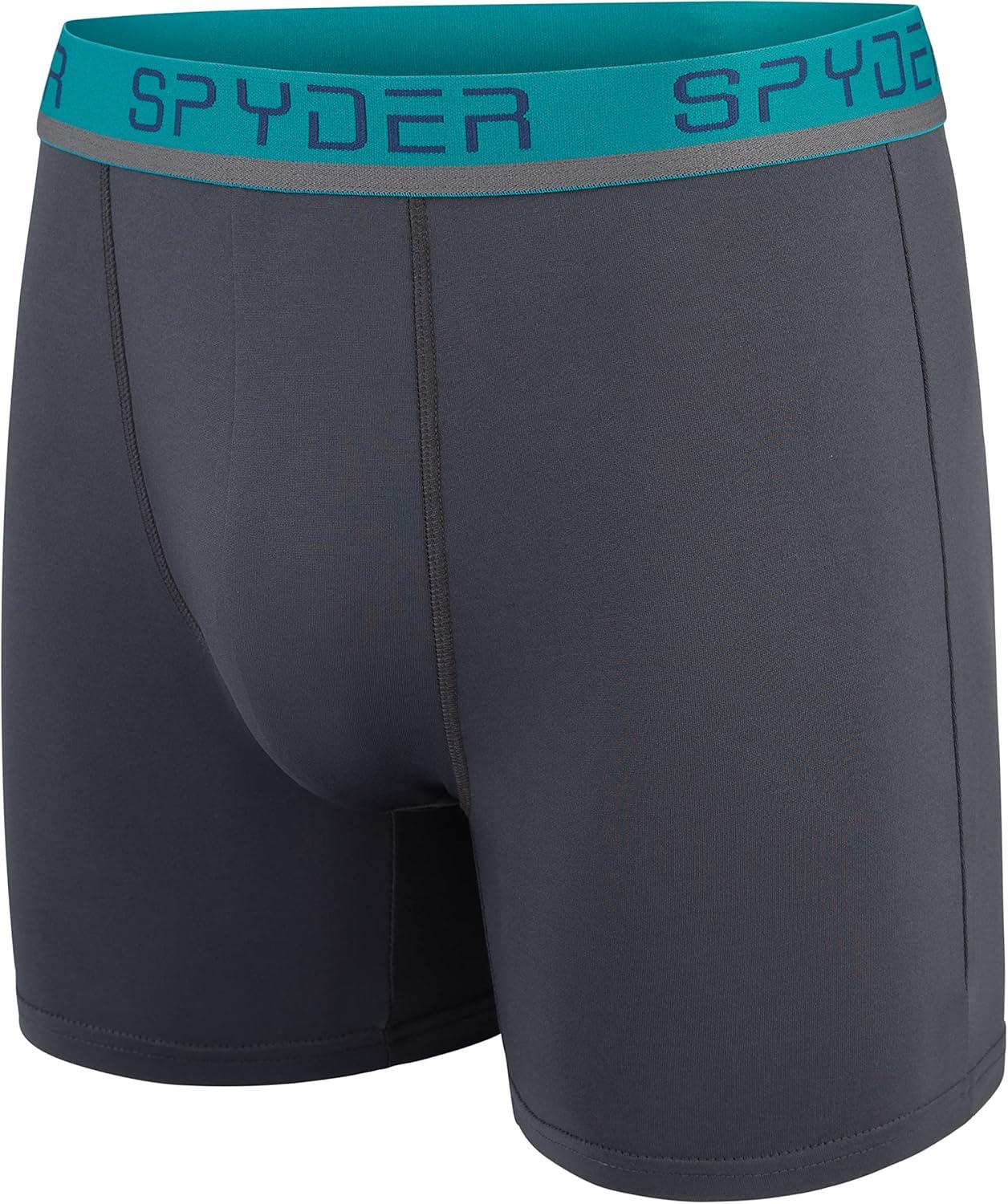 imageSpyder Mens Boxer Briefs 4 Pack Poly Spandex Performance Boxer Briefs UnderwearPurpleNavyPurpleGrey