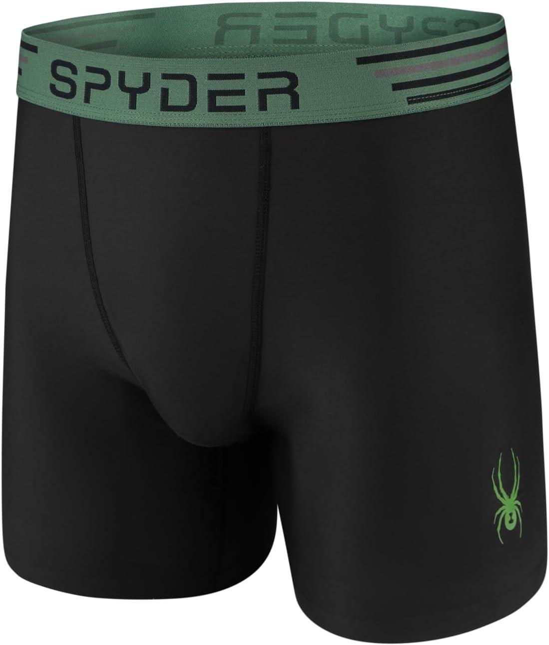 imageSpyder Mens Boxer Briefs 4 Pack Poly Spandex Performance UnderwearBonded Hem Boxer BriefsBlackBlackBlackBlack