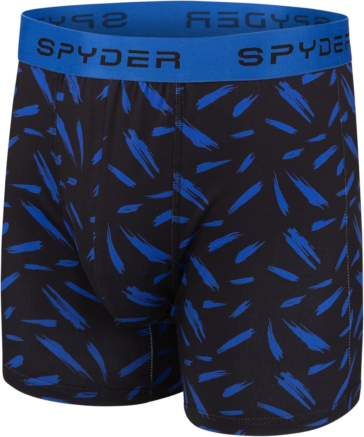 imageSpyder Mens Boxer Briefs 5 Pack Poly Spandex Performance Boxer Briefs UnderwearBlackBlackNavyBlueGrey