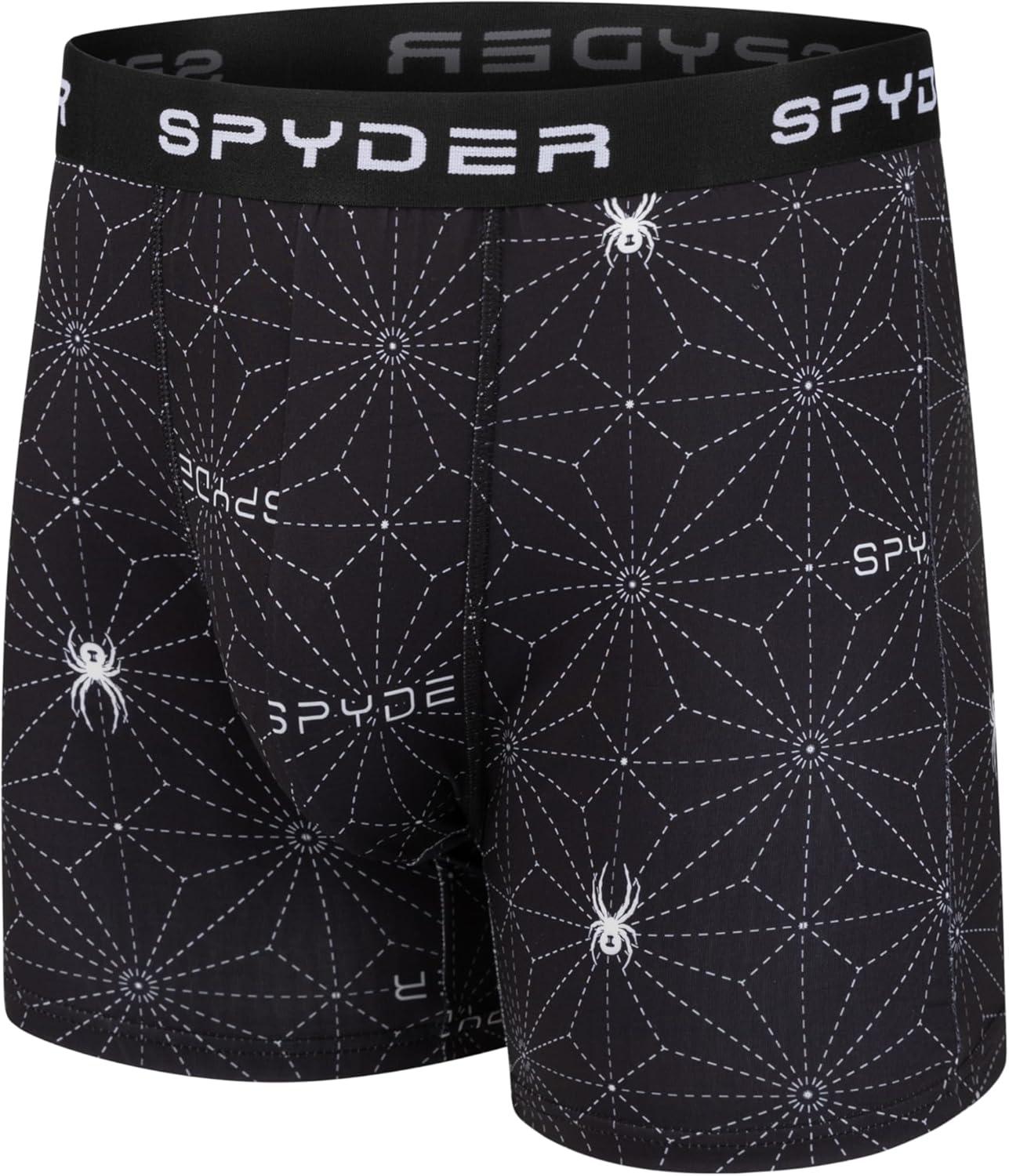 imageSpyder Mens Boxer Briefs 5 Pack Poly Spandex Performance Boxer Briefs UnderwearBlackBrownCharcoalBeigeBlack