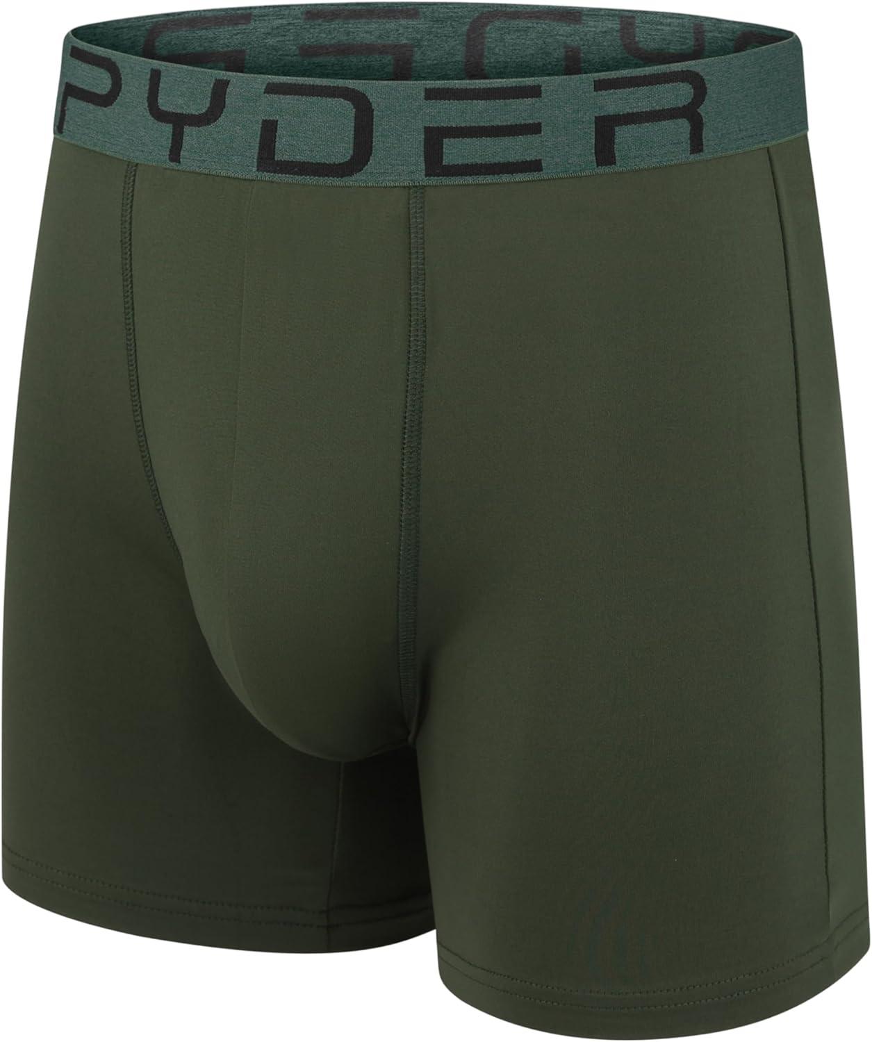 imageSpyder Mens Boxer Briefs 5 Pack Poly Spandex Performance Boxer Briefs UnderwearBlackLight GreenDark GreyGreenBlack