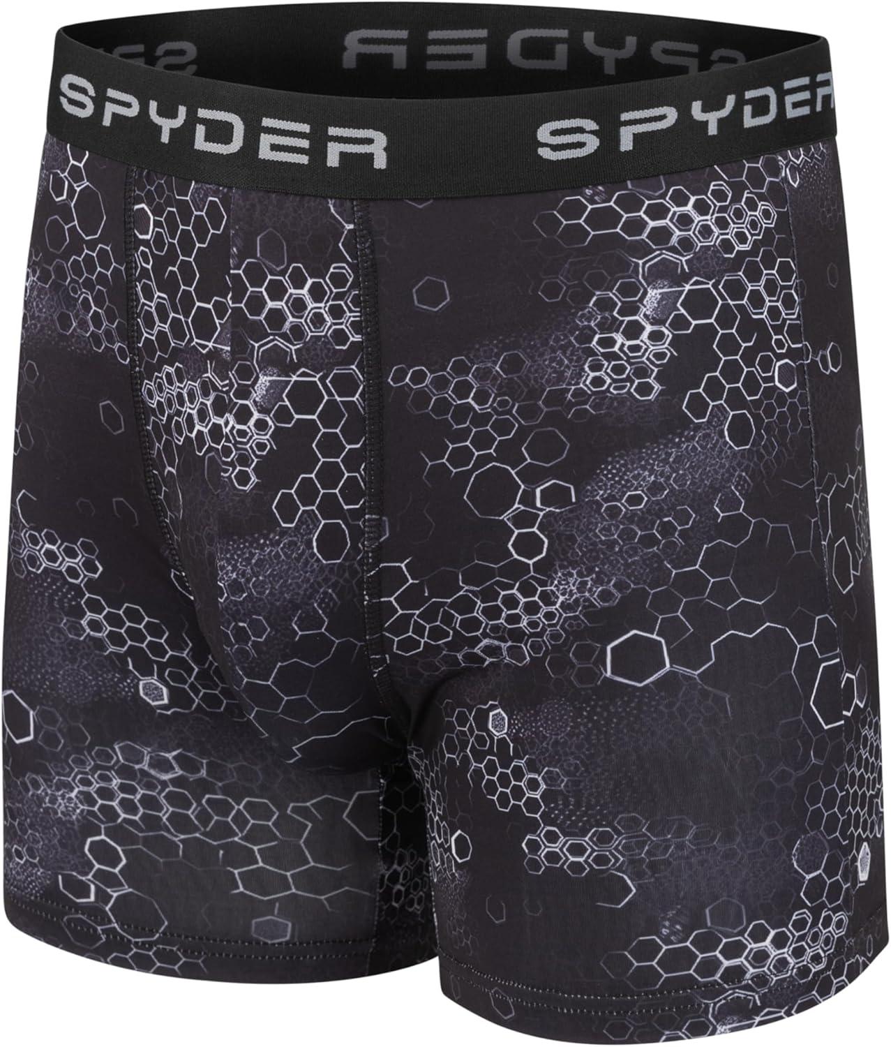imageSpyder Mens Boxer Briefs 5 Pack Poly Spandex Performance Boxer Briefs UnderwearBlackLight GreenDark GreyGreenBlack
