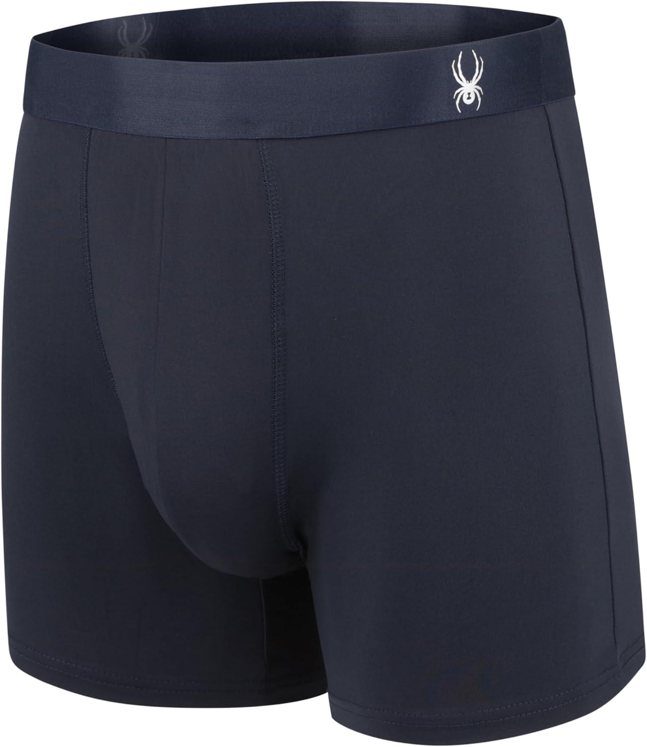 imageSpyder Mens Boxer Briefs 5 Pack Poly Spandex Performance Boxer Briefs UnderwearLight BlueHeatherLight BlueGreenNavy