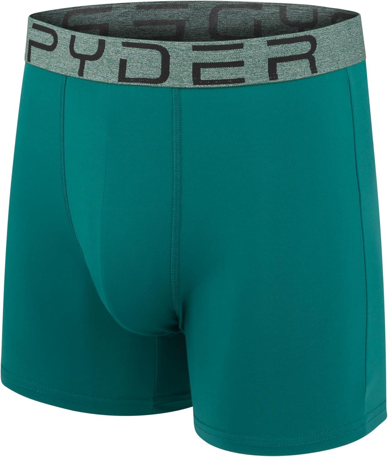 imageSpyder Mens Boxer Briefs 5 Pack Poly Spandex Performance Boxer Briefs UnderwearLight BlueHeatherLight BlueGreenNavy