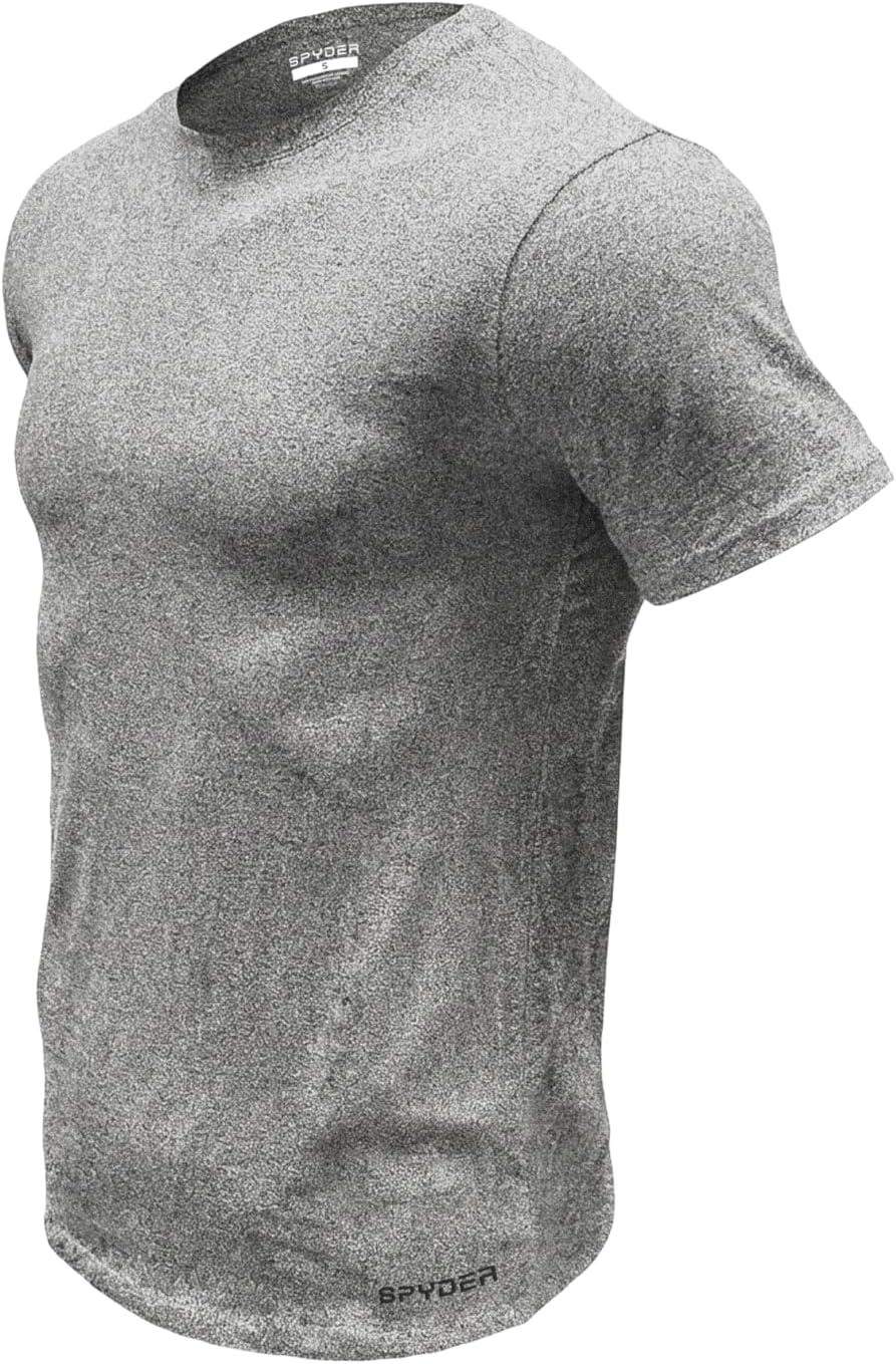 imageSpyder Mens Performance Moisture Wicking Crew Neck UndershirtsUltra Soft Stretch Sports TShirtBlackWhiteHeather