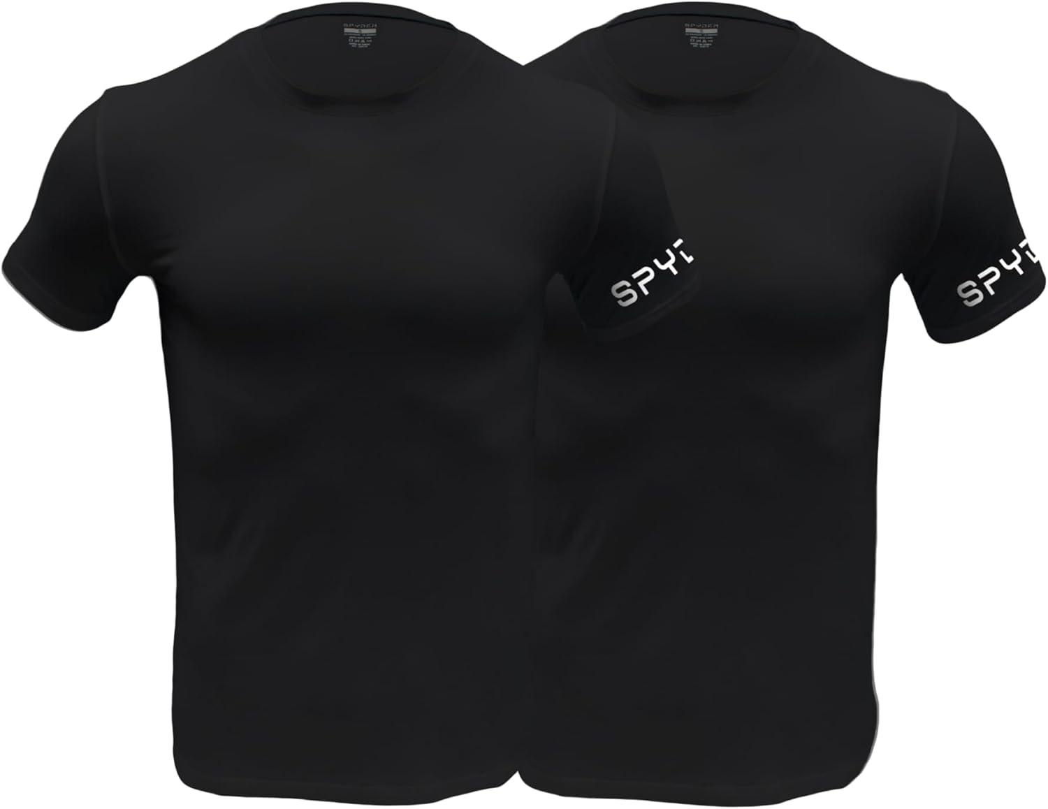 imageSpyder Mens Performance Moisture Wicking Crew Neck UndershirtsUltra Soft Stretch Sports TShirtBlkBlk