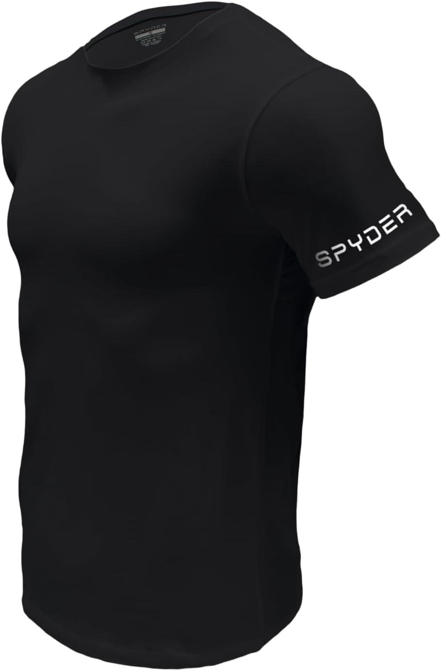 imageSpyder Mens Performance Moisture Wicking Crew Neck UndershirtsUltra Soft Stretch Sports TShirtBlkBlk