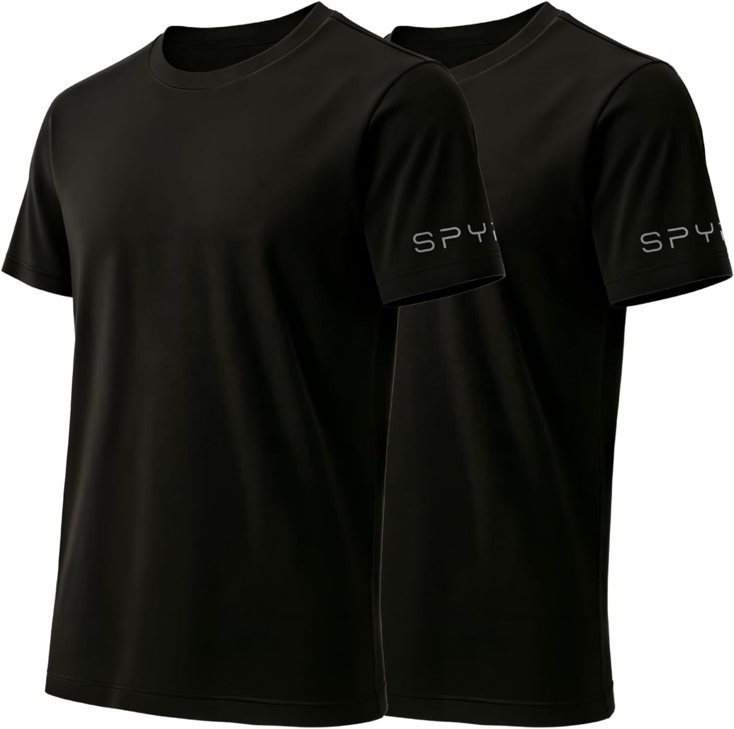 imageSpyder Mens Performance Moisture Wicking Crew Neck UndershirtsUltra Soft Stretch Sports TShirtBlkBlk