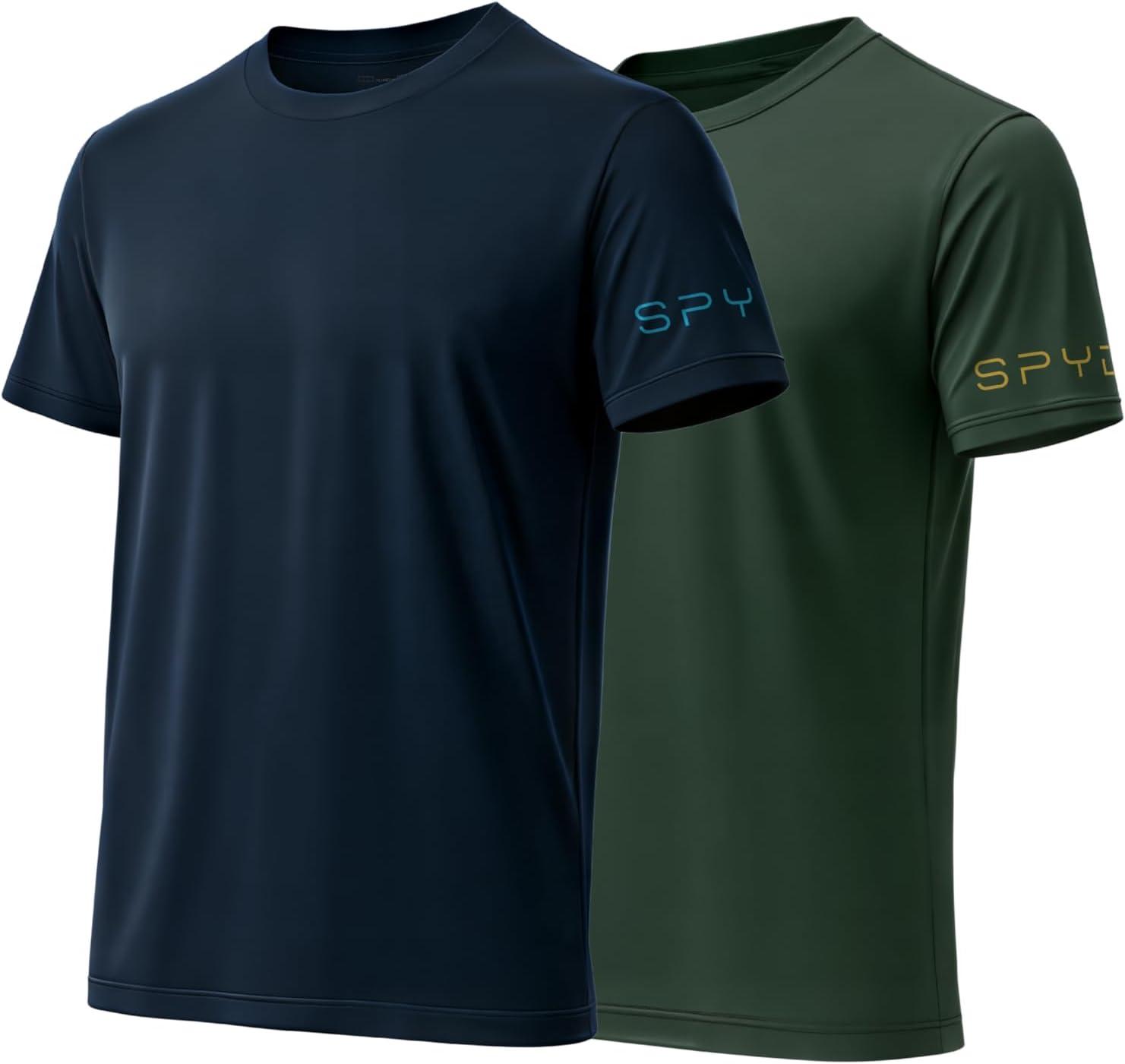 imageSpyder Mens Performance Moisture Wicking Crew Neck UndershirtsUltra Soft Stretch Sports TShirtNavyGreen