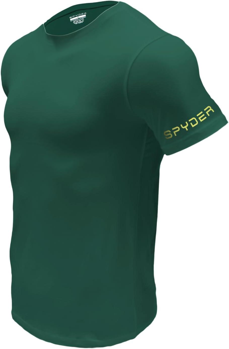 imageSpyder Mens Performance Moisture Wicking Crew Neck UndershirtsUltra Soft Stretch Sports TShirtNavyGreen