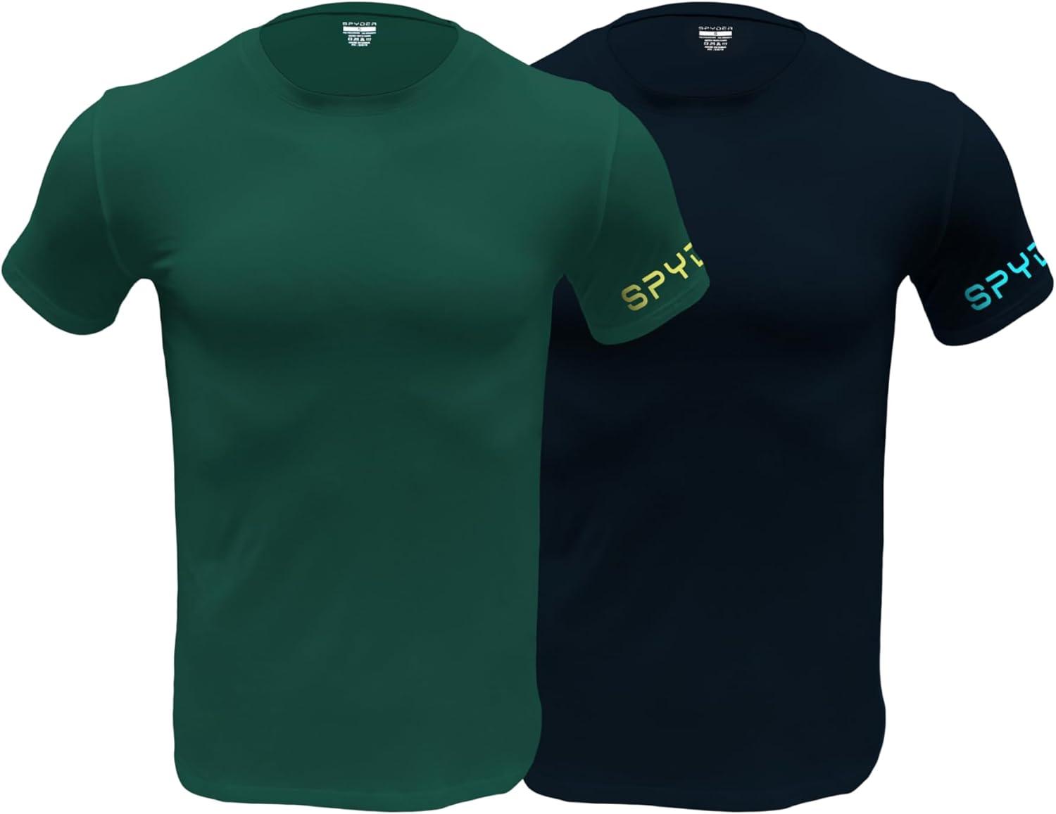 imageSpyder Mens Performance Moisture Wicking Crew Neck UndershirtsUltra Soft Stretch Sports TShirtNavyGreen