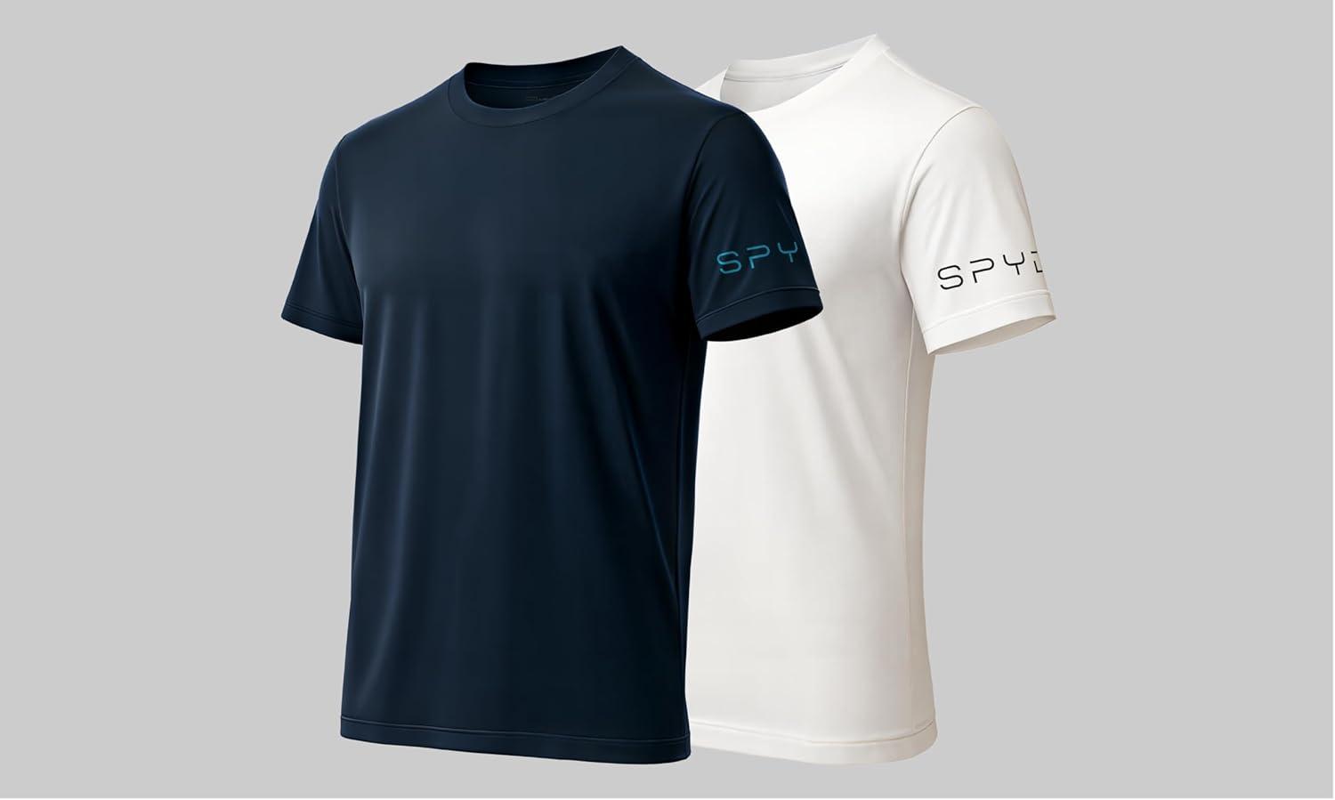 imageSpyder Mens Performance Moisture Wicking Crew Neck UndershirtsUltra Soft Stretch Sports TShirtNavyWhite
