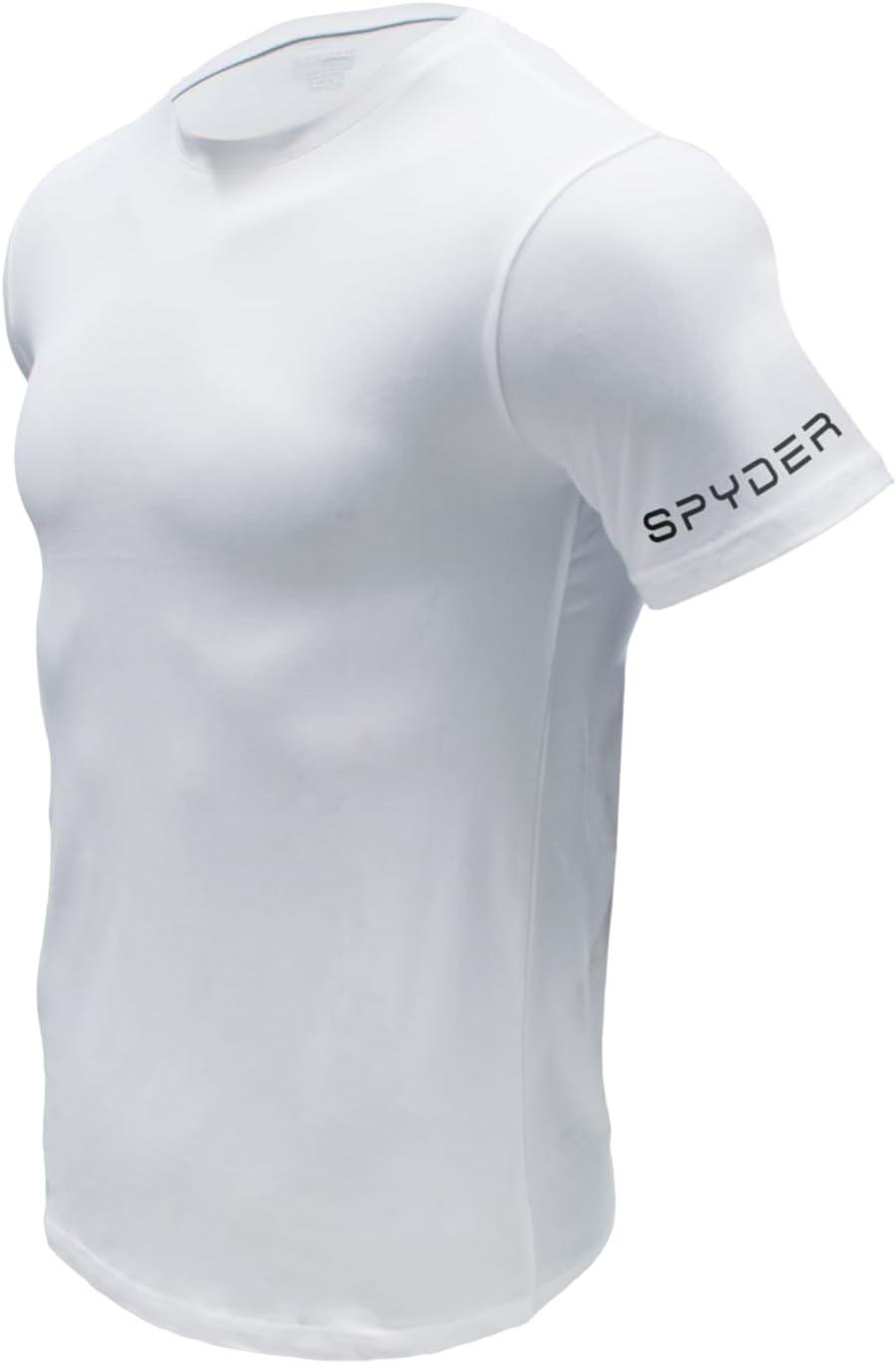 imageSpyder Mens Performance Moisture Wicking Crew Neck UndershirtsUltra Soft Stretch Sports TShirtNavyWhite