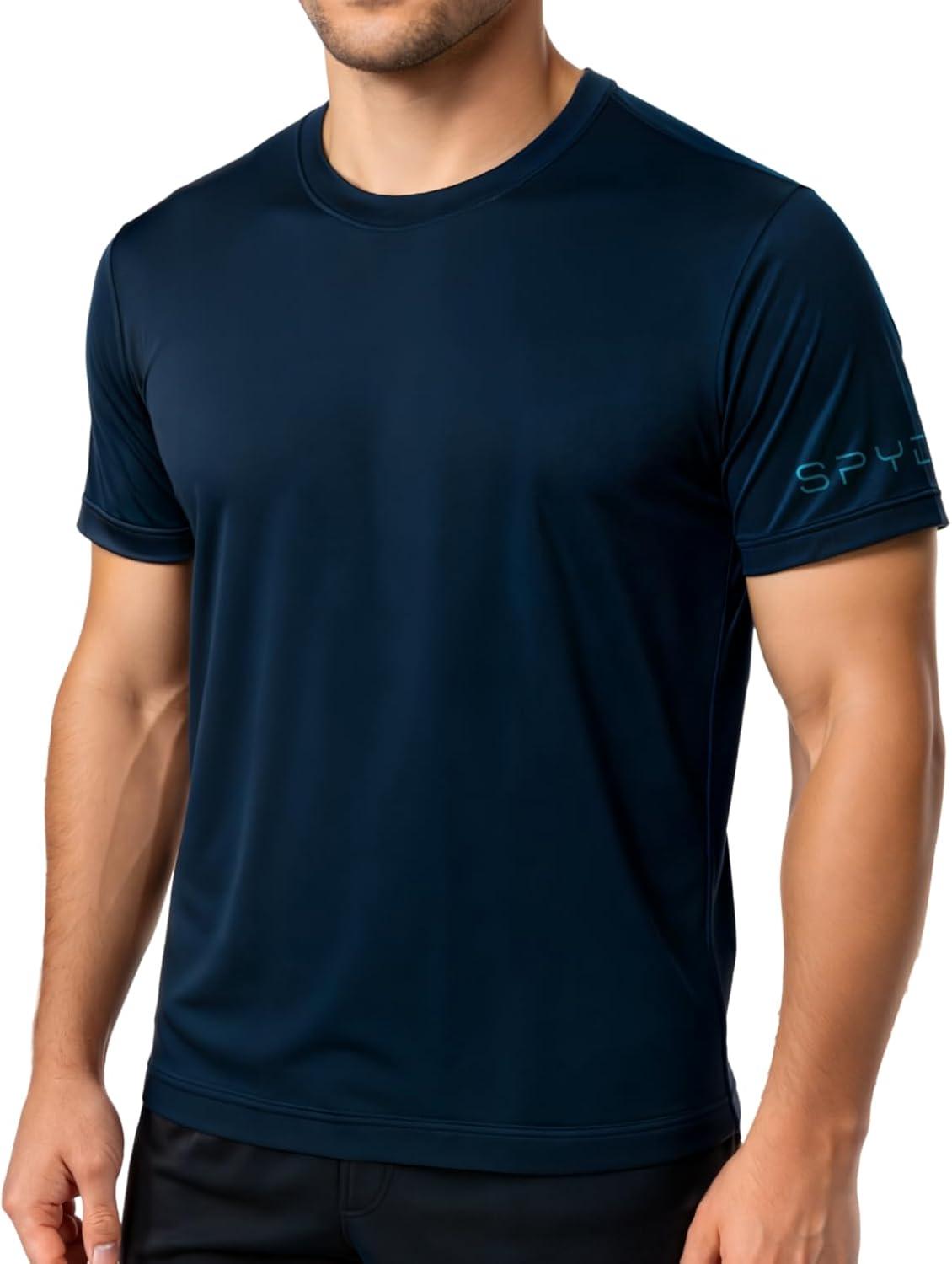 imageSpyder Mens Performance Moisture Wicking Crew Neck UndershirtsUltra Soft Stretch Sports TShirtNavyWhite