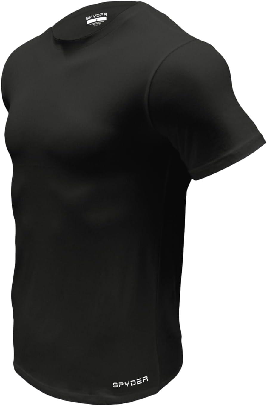 imageSpyder Mens Performance Moisture Wicking Crew Neck UndershirtsUltra Soft Stretch Sports TShirtTealBlackHeather