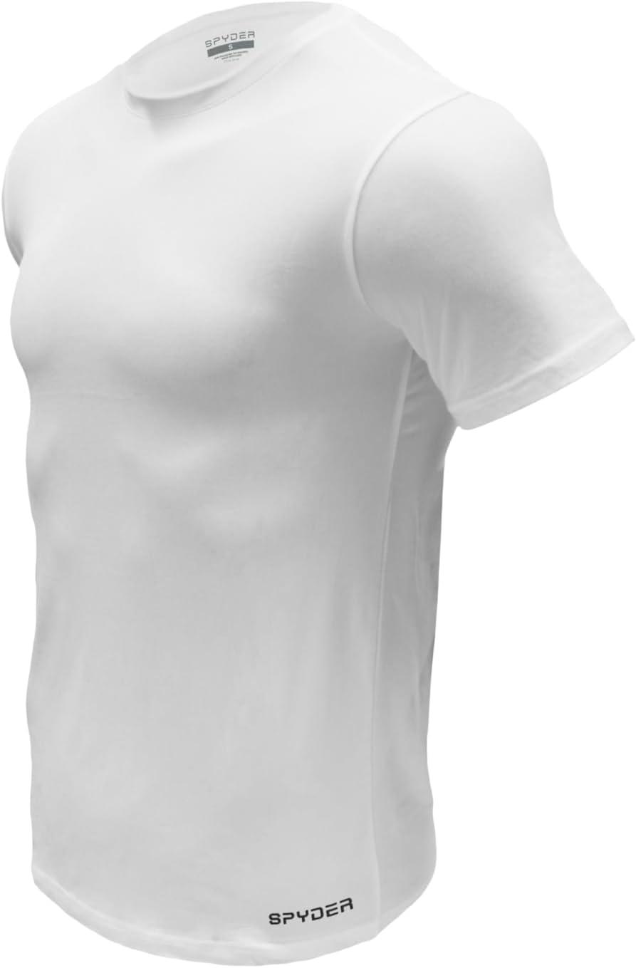 imageSpyder Mens Performance Moisture Wicking Crew Neck UndershirtsUltra Soft Stretch Sports TShirtWhiteWhiteWhite