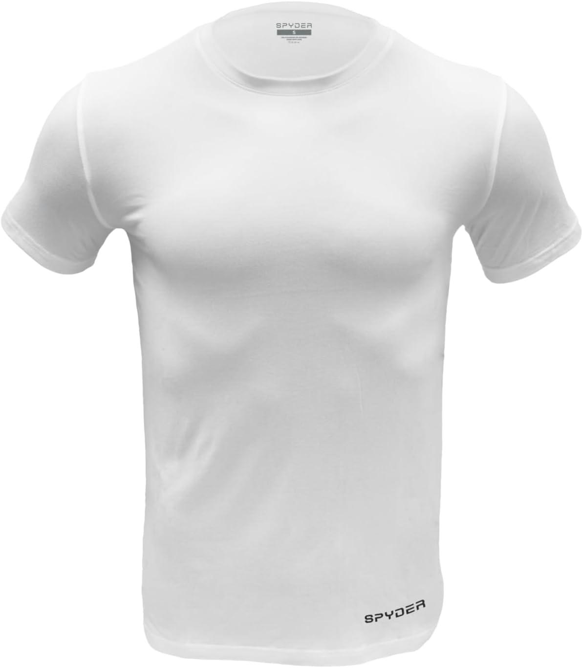 imageSpyder Mens Performance Moisture Wicking Crew Neck UndershirtsUltra Soft Stretch Sports TShirtWhiteWhiteWhite