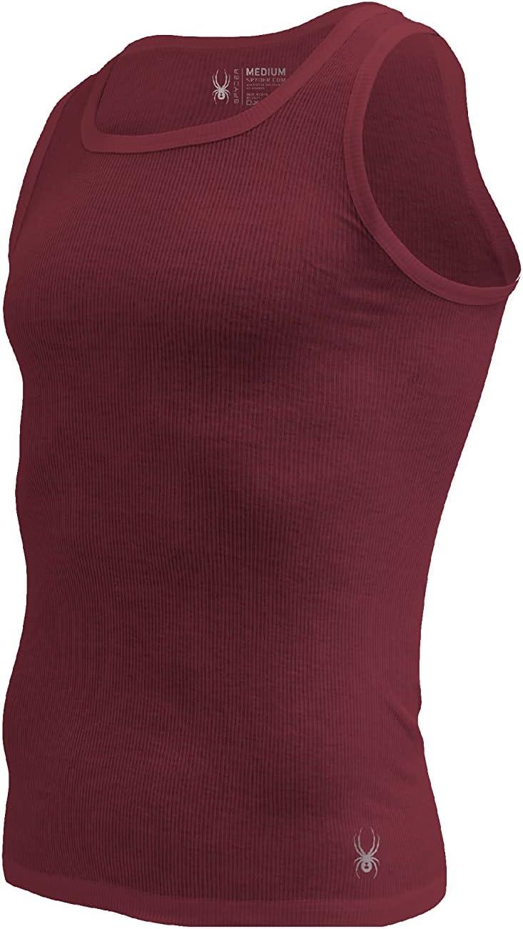 imageSpyder Mens Pro Cotton Pro Stretch Tank Tops A ShirtsWhiteGreyBlackMaroon