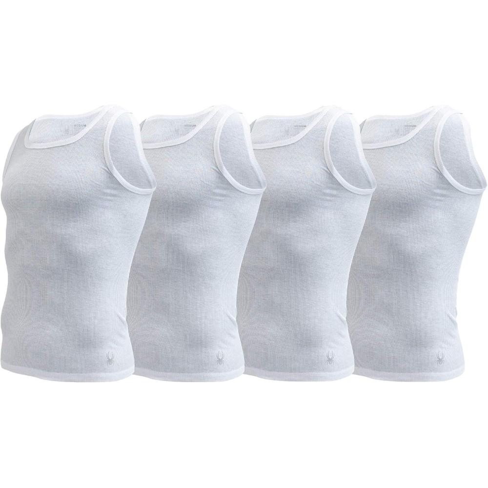 imageSpyder Mens Pro Cotton Pro Stretch Tank Tops A ShirtsWhiteWhiteWhiteWhite