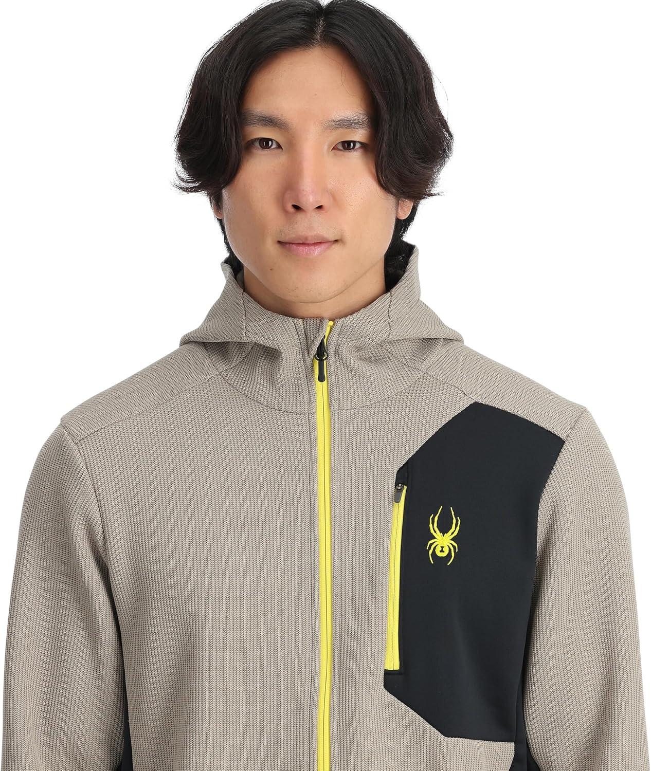 imageSpyder Mens Bandit Hooded Zip Ski Mid Layer Sweater JacketConcrete