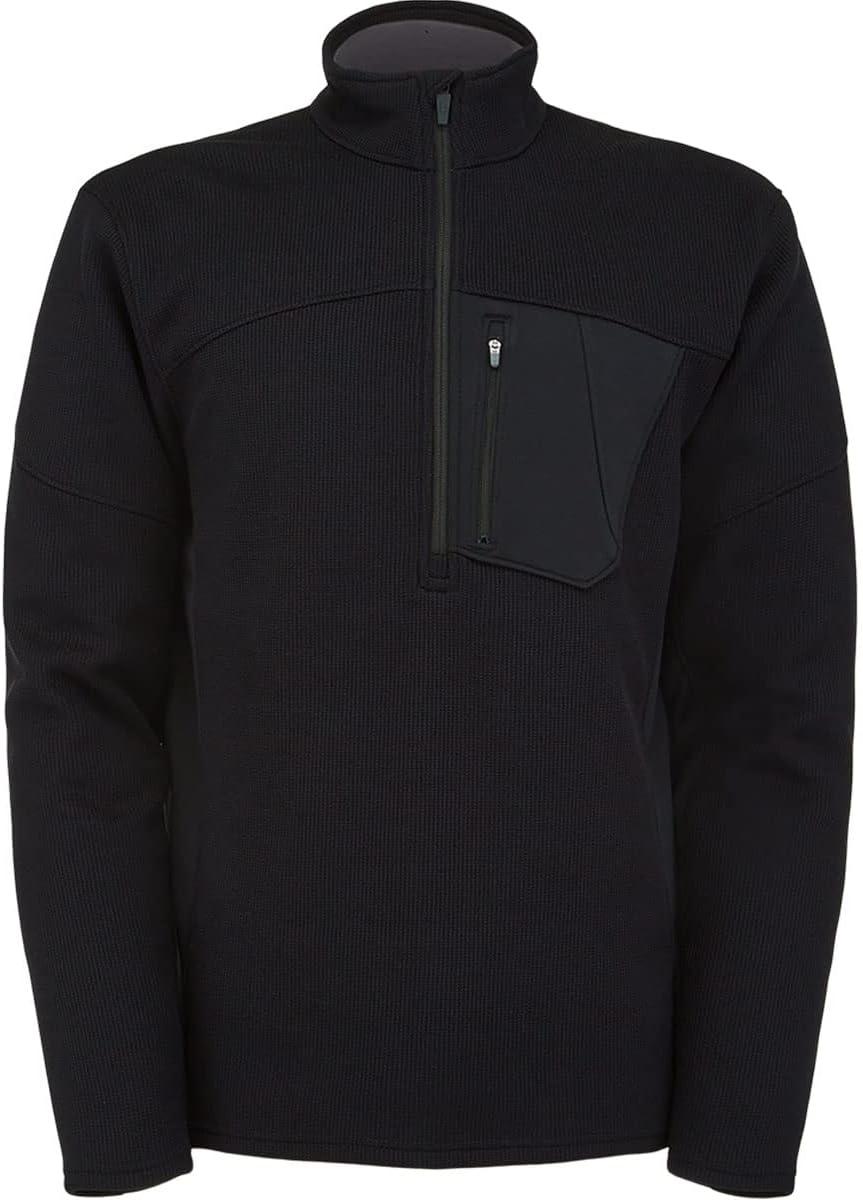 imageSpyder Mens Bandit Hybrid 12 Zip Fleece Ski Mid Layer Sweater JacketBlk Cts