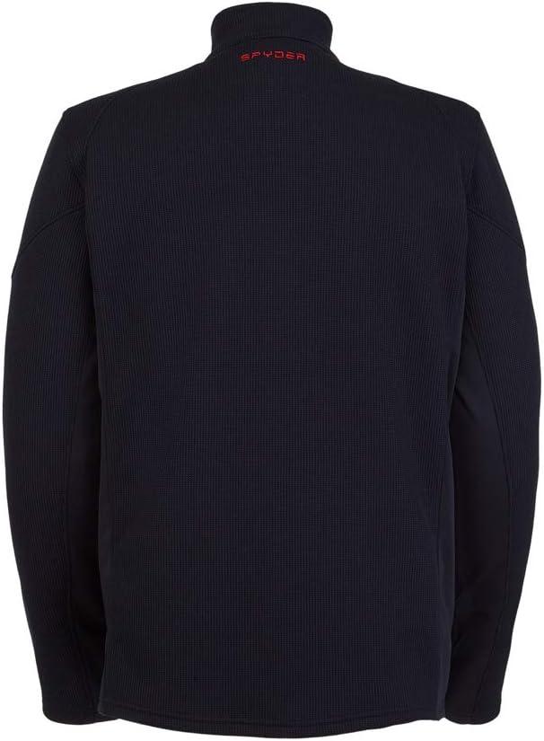 imageSpyder Mens Bandit Hybrid 12 Zip Fleece Ski Mid Layer Sweater JacketBlk Red