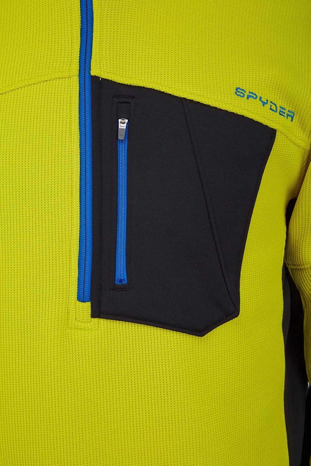 imageSpyder Mens Bandit Hybrid 12 Zip Fleece Ski Mid Layer Sweater JacketCitron